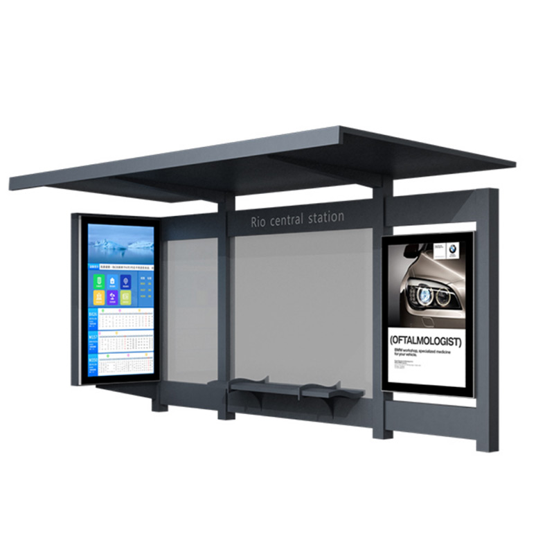 Verzinkter Stahl mit Pulverbeschichtung Smart Bus Shelter